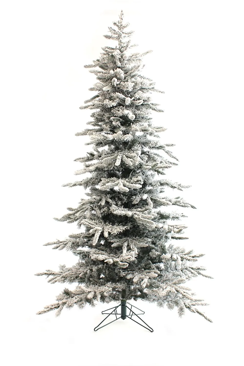 6.5' Slim Snow Flocked Utica Christmas Tree with Metal Stand