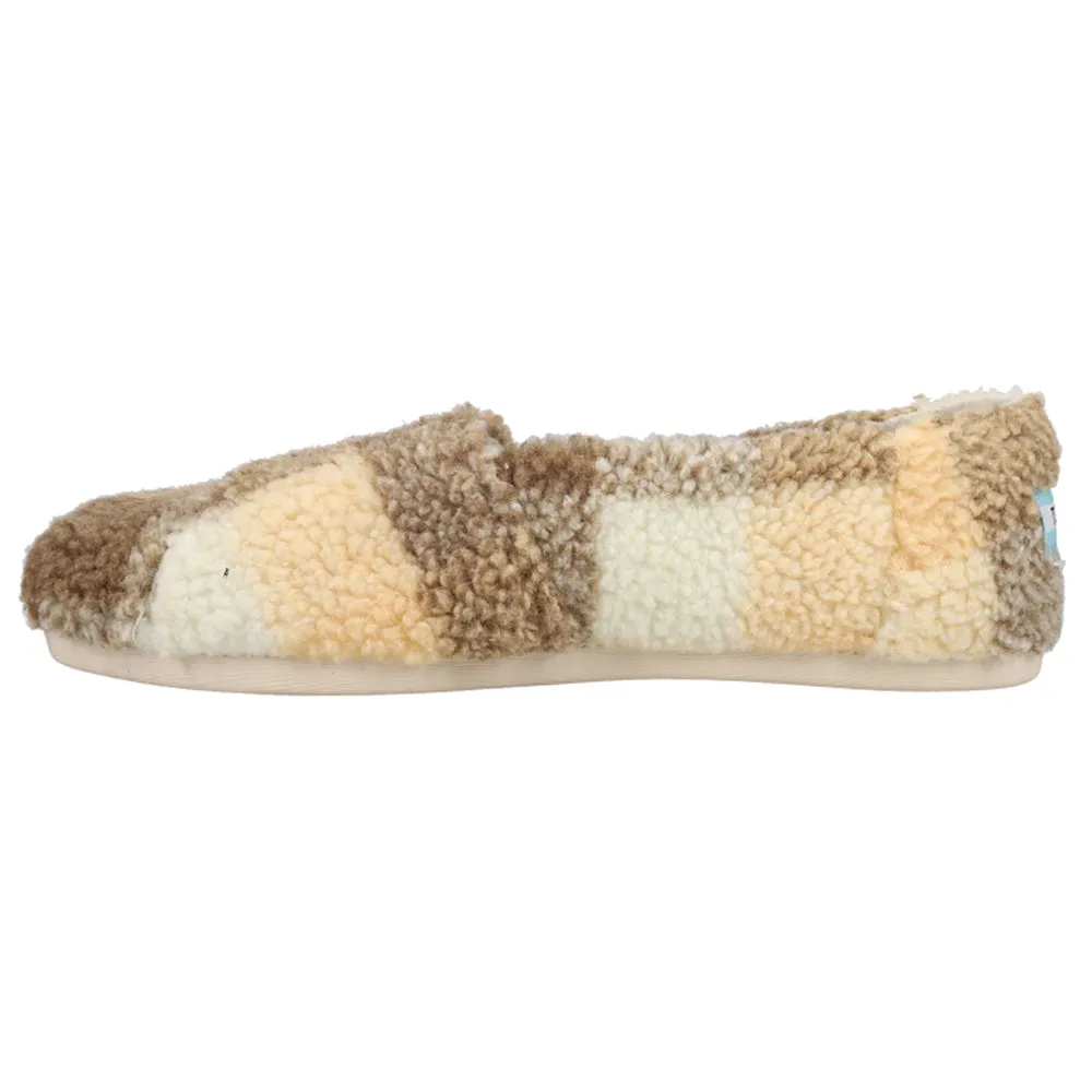 Alpargata Fuzzy Plaid Slip On Flats