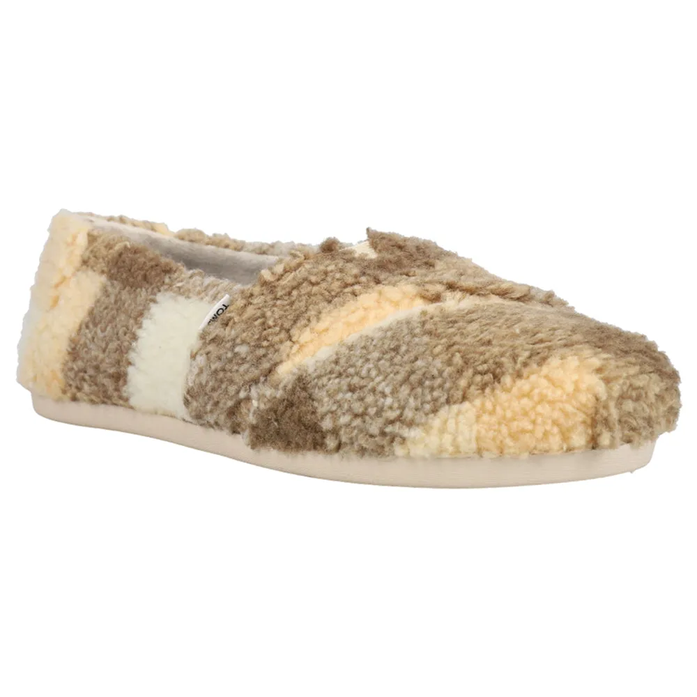 Alpargata Fuzzy Plaid Slip On Flats