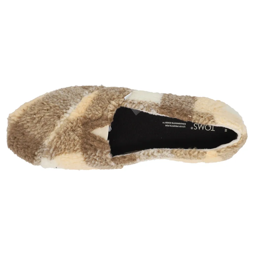 Alpargata Fuzzy Plaid Slip On Flats