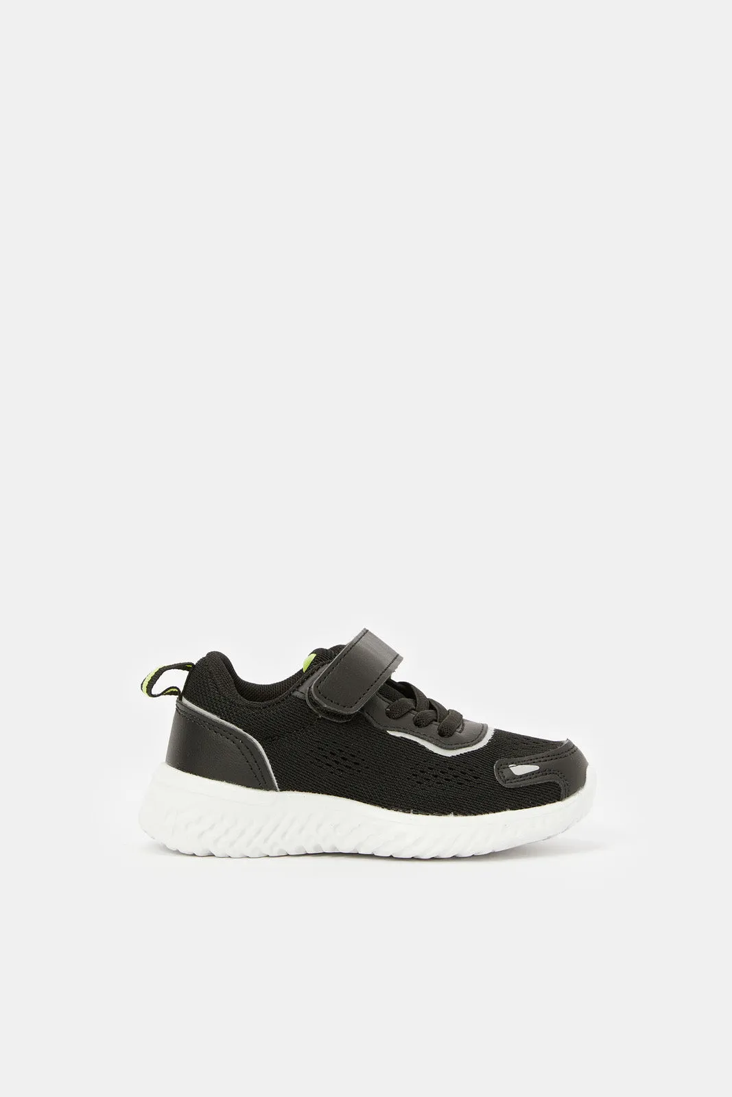 Boys Black Material Block Sneaker