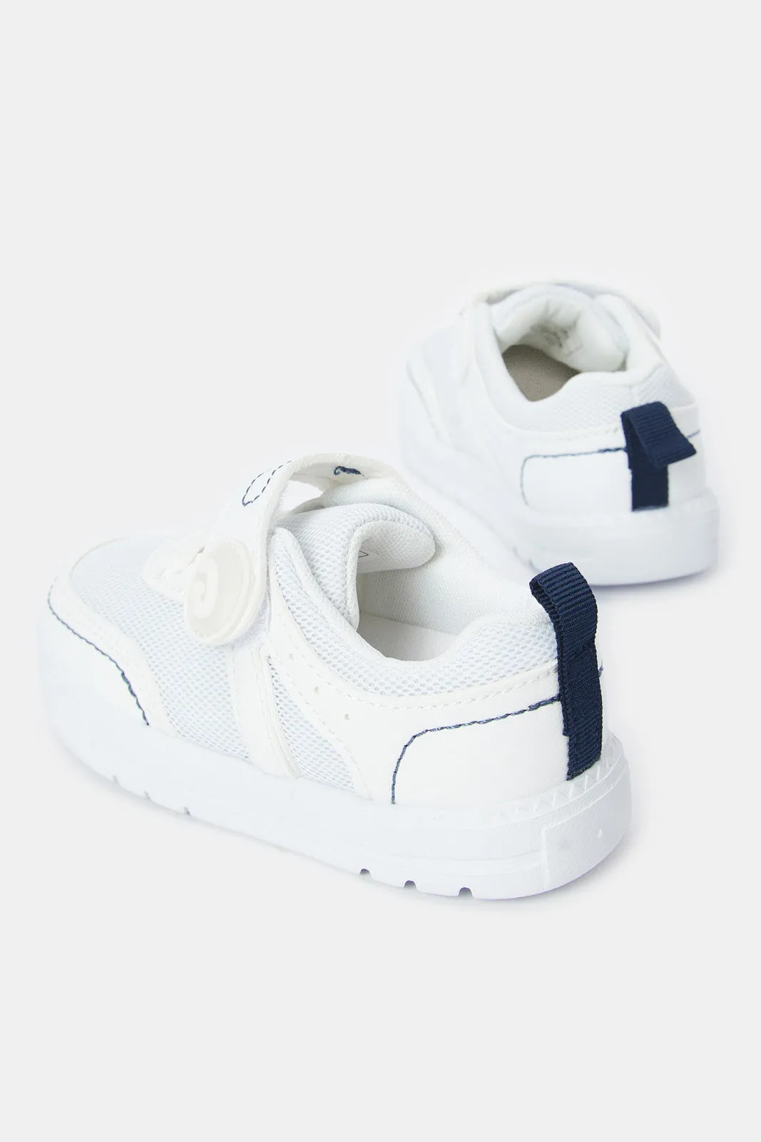 Boys White Velcro Sneakers