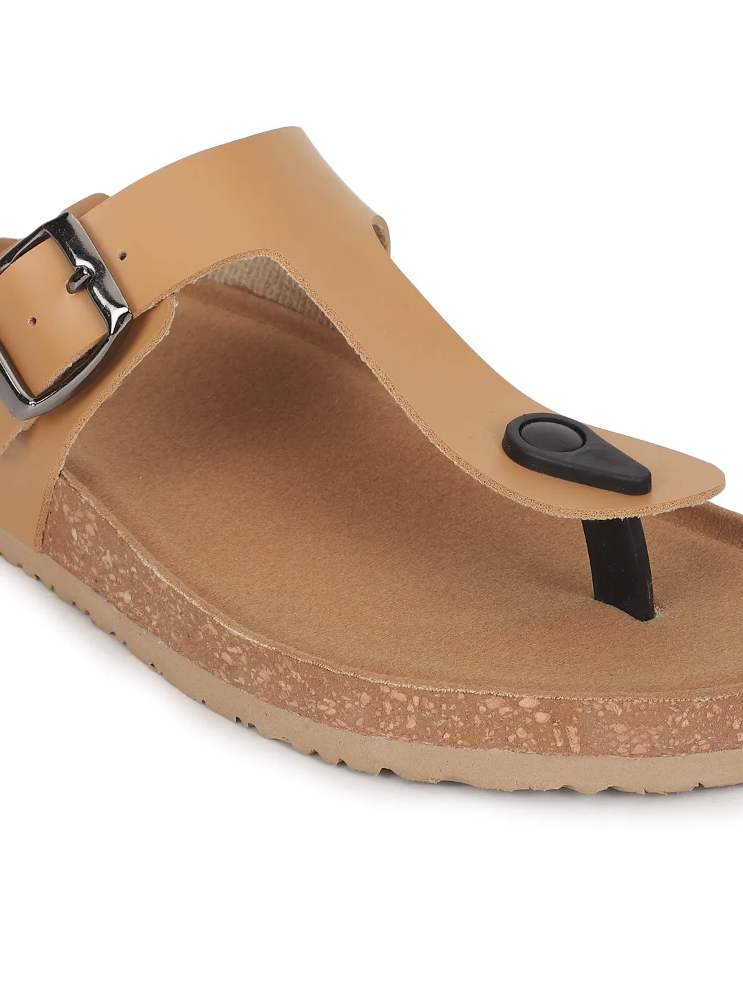 Camel PU Cork-Latex Footbed Flats (TC-070202-CML)