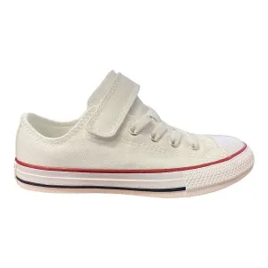 Converse scarpa sneakers da ragazzi con elastico e velcro Chuck Taylor All Star 372882C bianco