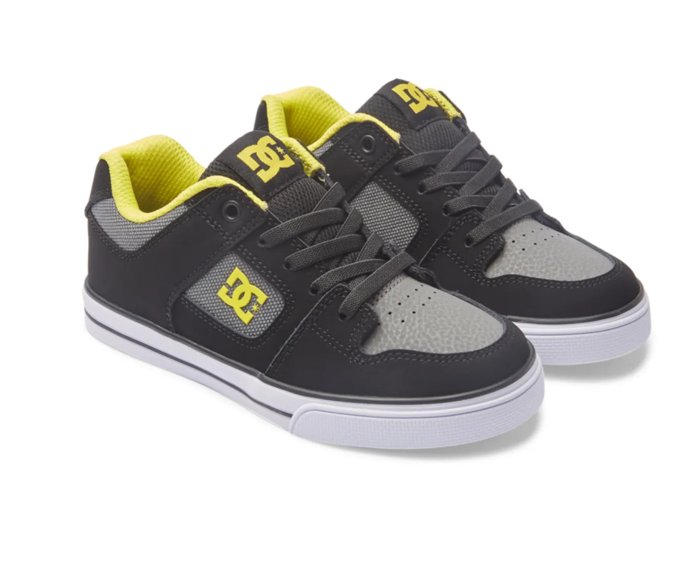 Dc Shoes Boys Pure Elastic Trainers - Black & Lime Green