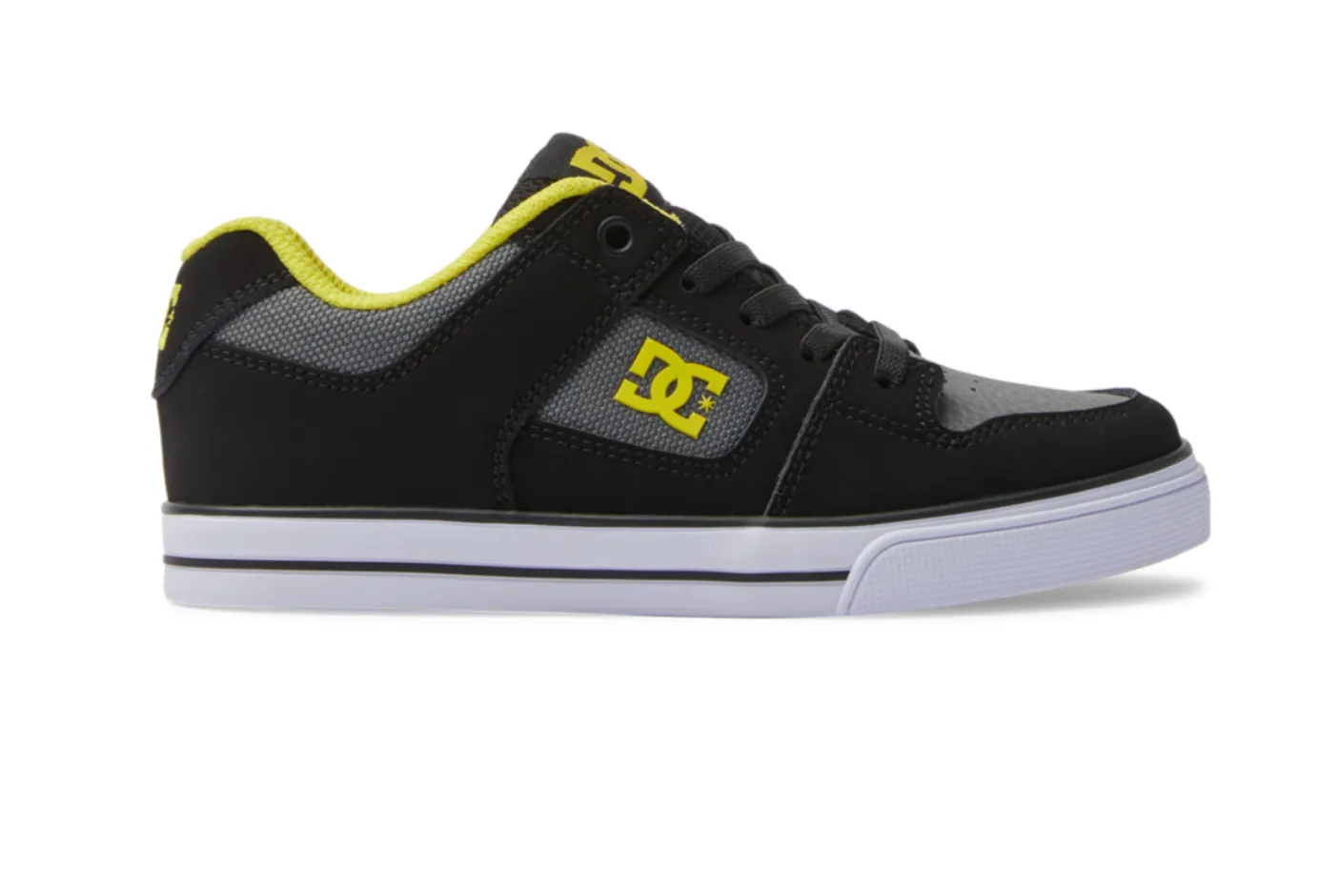 Dc Shoes Boys Pure Elastic Trainers - Black & Lime Green