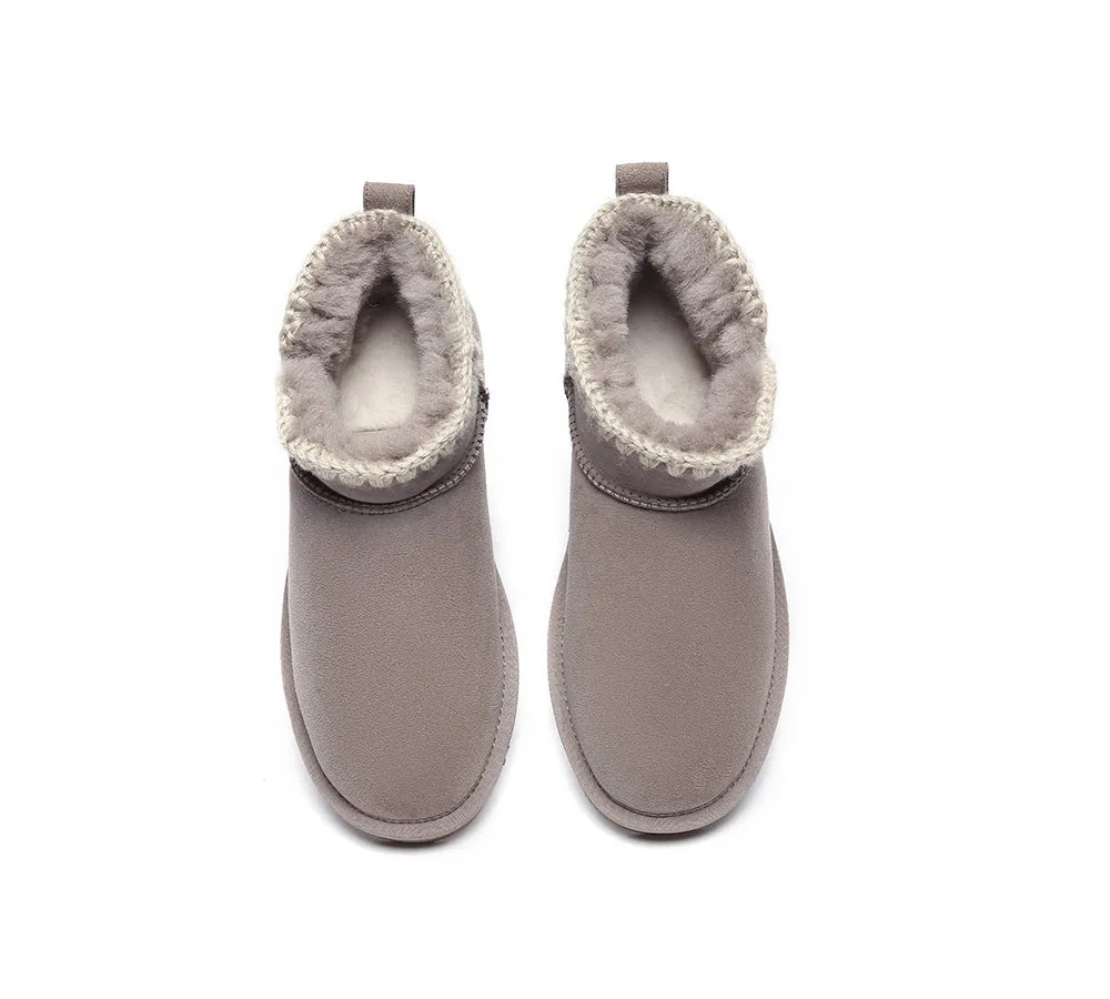 EVERAU® UGG Boots Women Sheepskin Wool Ankle Mini Brooklyn