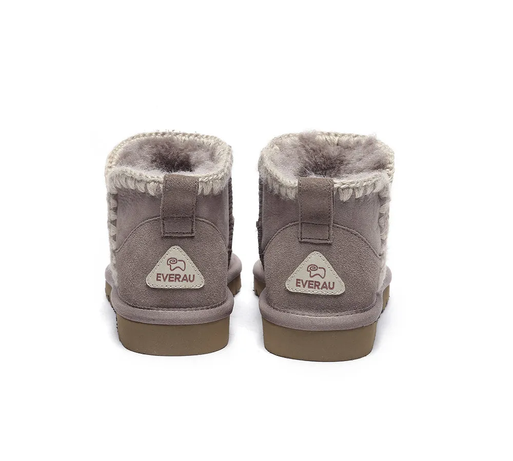 EVERAU® UGG Boots Women Sheepskin Wool Ankle Mini Brooklyn