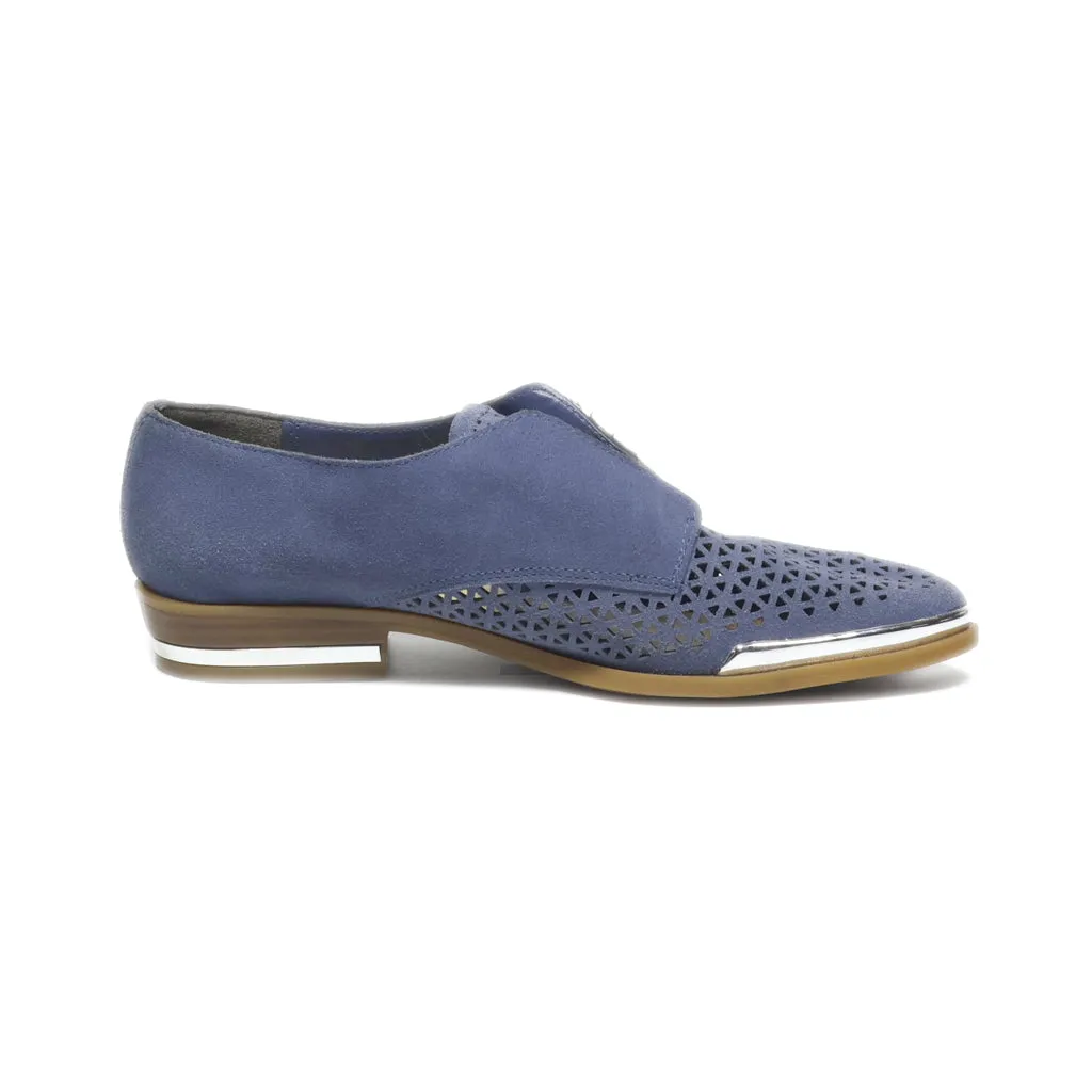 Fergie Inca Slip Ons Leather Blue Colour For Women