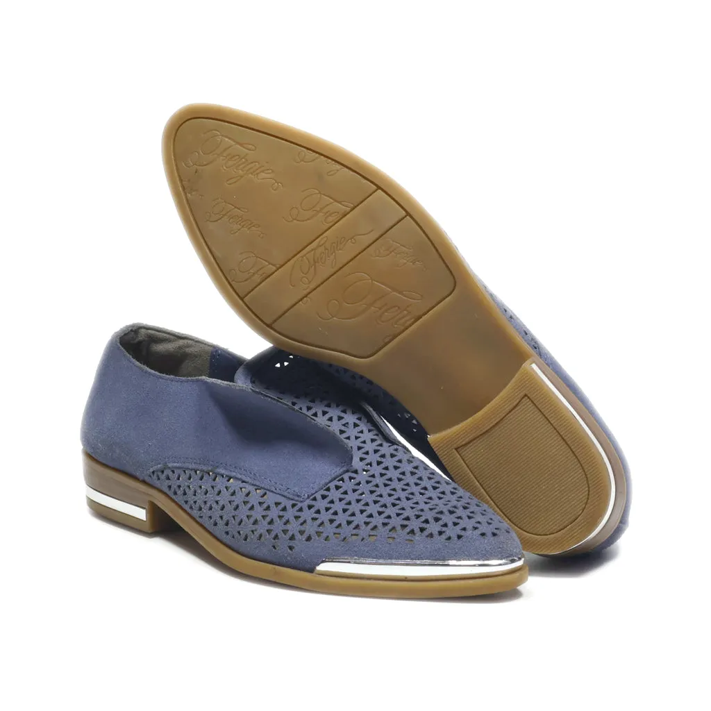 Fergie Inca Slip Ons Leather Blue Colour For Women