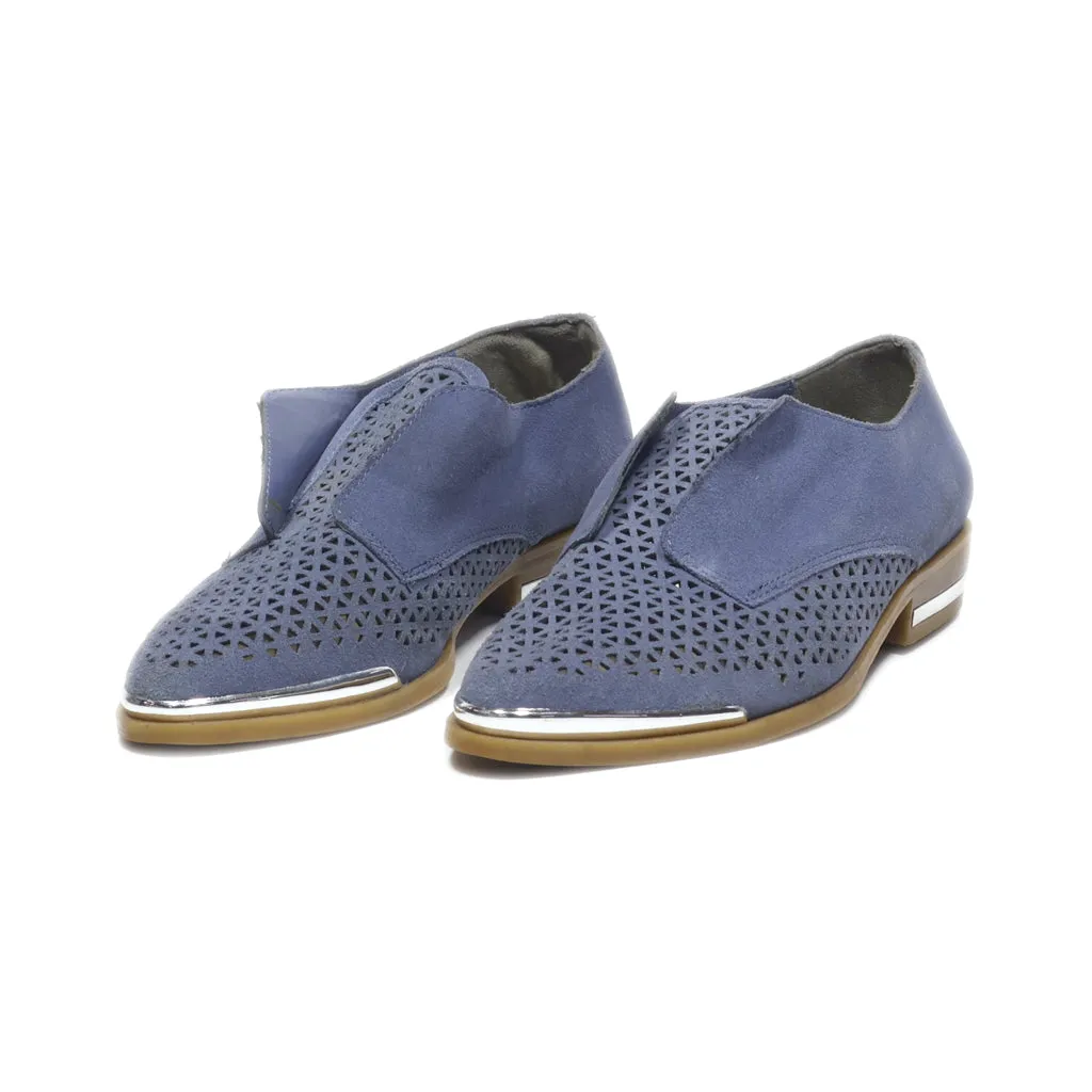 Fergie Inca Slip Ons Leather Blue Colour For Women