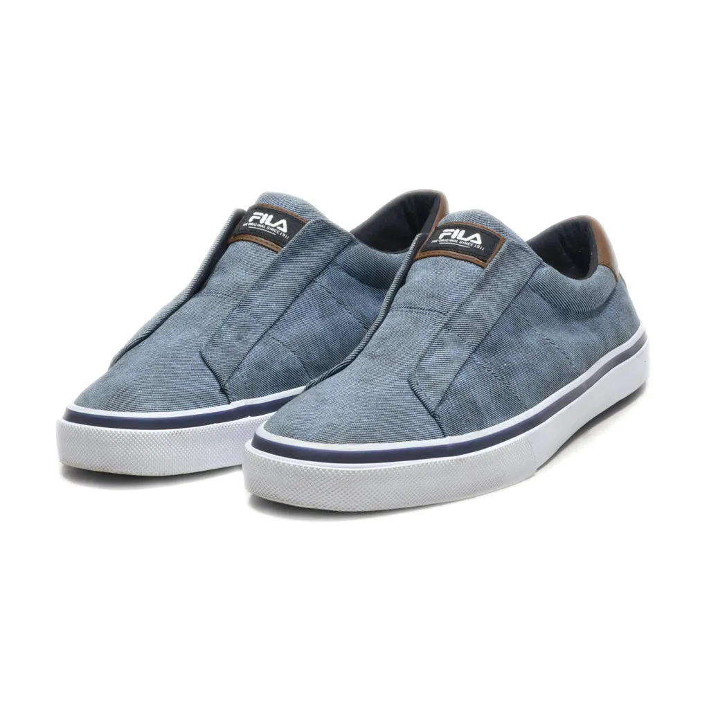 Fila Denim Slip On Low-Top Sneakers Canvas Blue Colour For Men