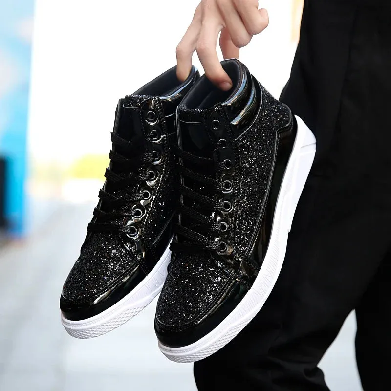 Funki Buys | Boots | Men's Women's Bling Lace Up Sneakers