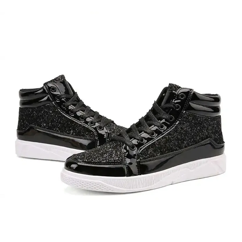 Funki Buys | Boots | Men's Women's Bling Lace Up Sneakers