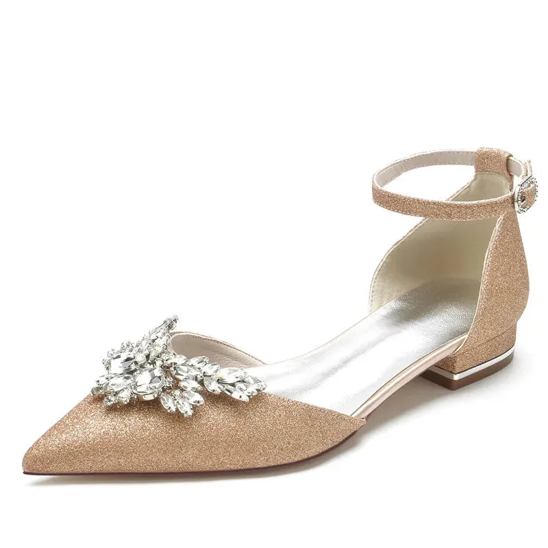 Funki Buys | Shoes | Women's Crystal Beaded  Bridal Prom Flats