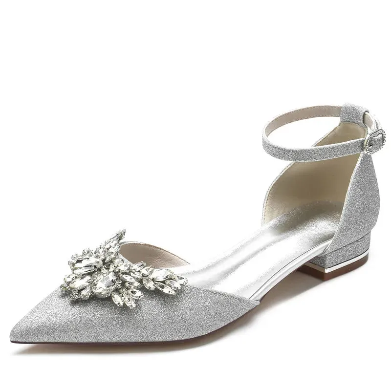 Funki Buys | Shoes | Women's Crystal Beaded  Bridal Prom Flats