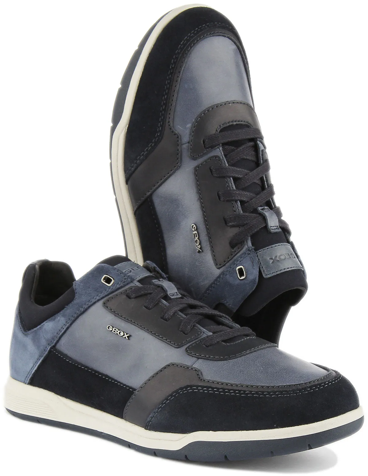 Geox Spherica Shock Absorbing Trainers In Navy For Men