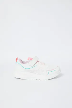 Girls White Velcro Strap Trainer