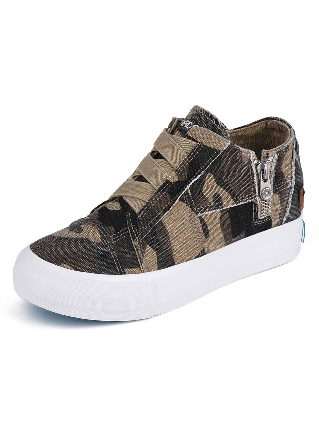 JENN ARDOR Women Casual Slip On Canvas High-Top Platform With Zipper Sneaker