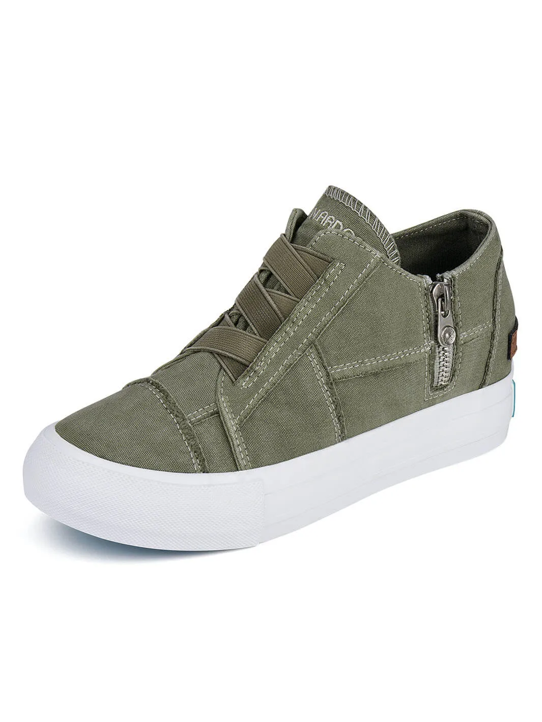 JENN ARDOR Women Casual Slip On Canvas High-Top Platform With Zipper Sneaker