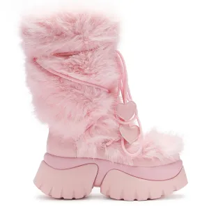 Kawaii Sasquatch Fluffy Snow Boots - Pink