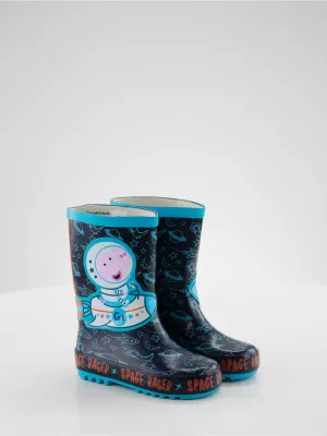 Kids Boy Rain Boot With Planet Effect,Navy