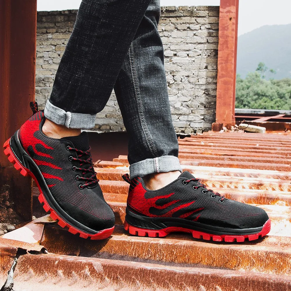 Man's athletic anti-skid stable breathable fashion joker hiking steel toe sneakers