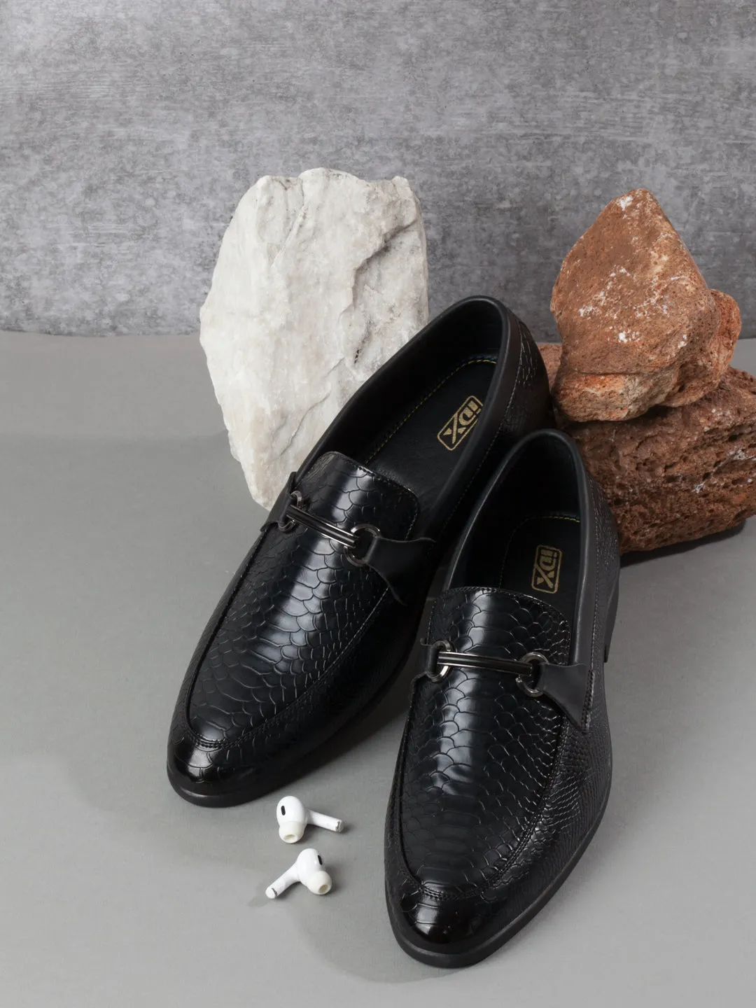 Men's Black Semi Fomal Formal Slip On (IX1087)