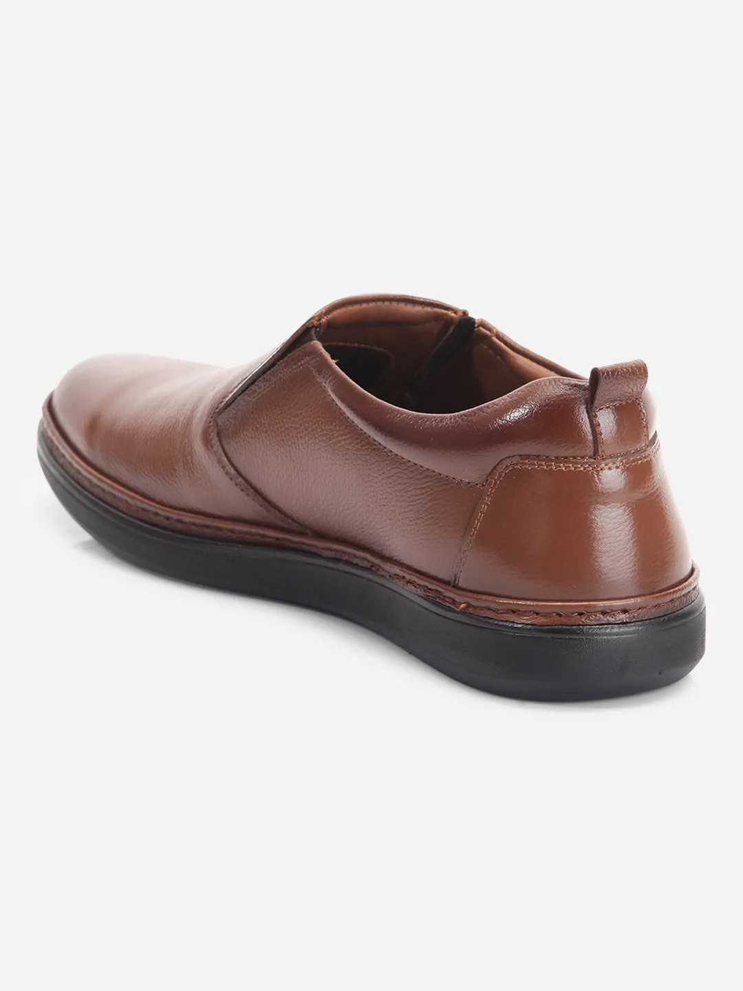 Men's Tan Round Toe Slip On Semi Formal (ID2225)