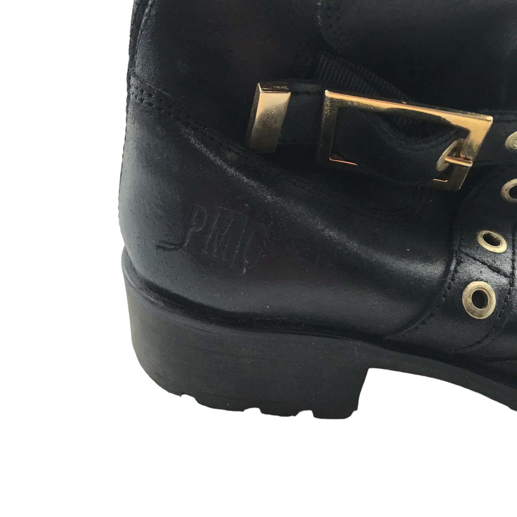 Primigi boots shoe size 5 black leather ankle boots with buckle details