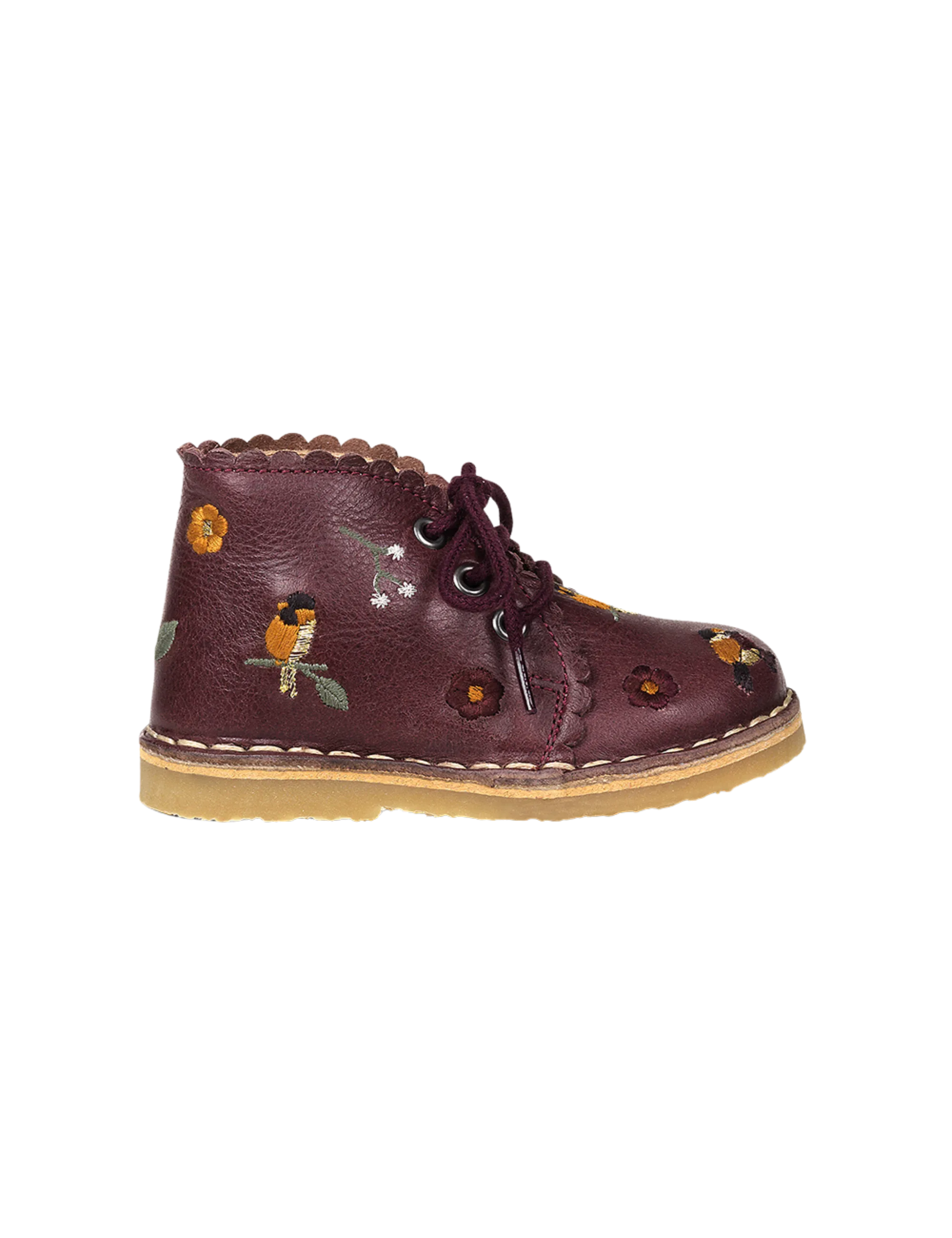 Scallop Boot Birds - Plum