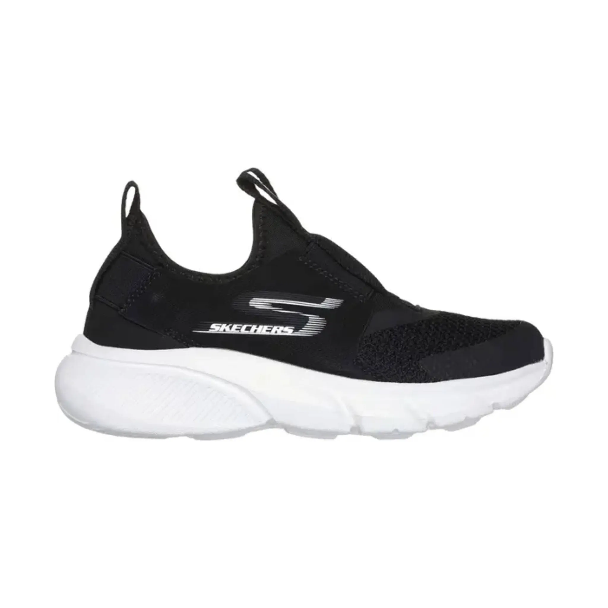 Skechers Kids' Skech Faster Slip On Shoes - Black/White - ONLINE STORE CREDIT/EXCHANGE ONLY