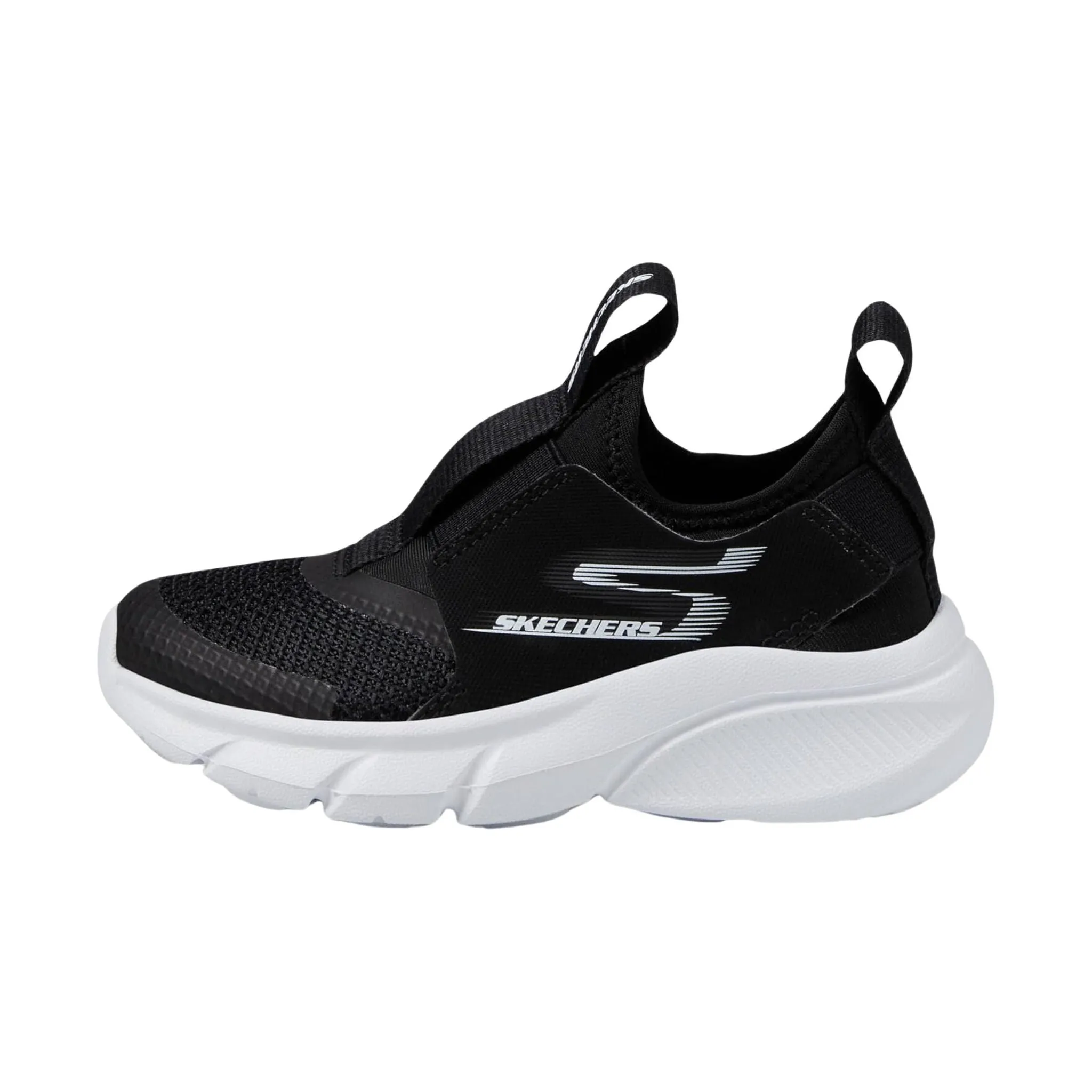 Skechers Kids' Skech Faster Slip On Shoes - Black/White - ONLINE STORE CREDIT/EXCHANGE ONLY