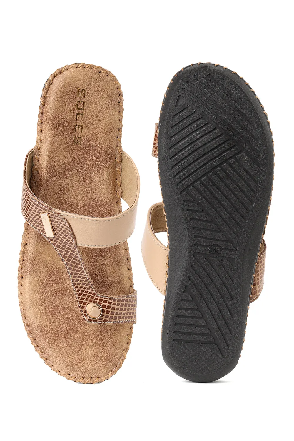 SOLES Comfort Toe Hold Platform Flats