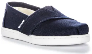 Toms Alpargata Canva In Navy For Toddler