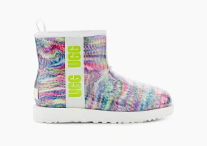 UGG Womens Classic Clear Mini Pixelate White