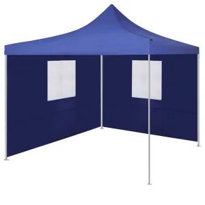 vidaXL Foldable Tent with 2 Walls 3x3 m Blue