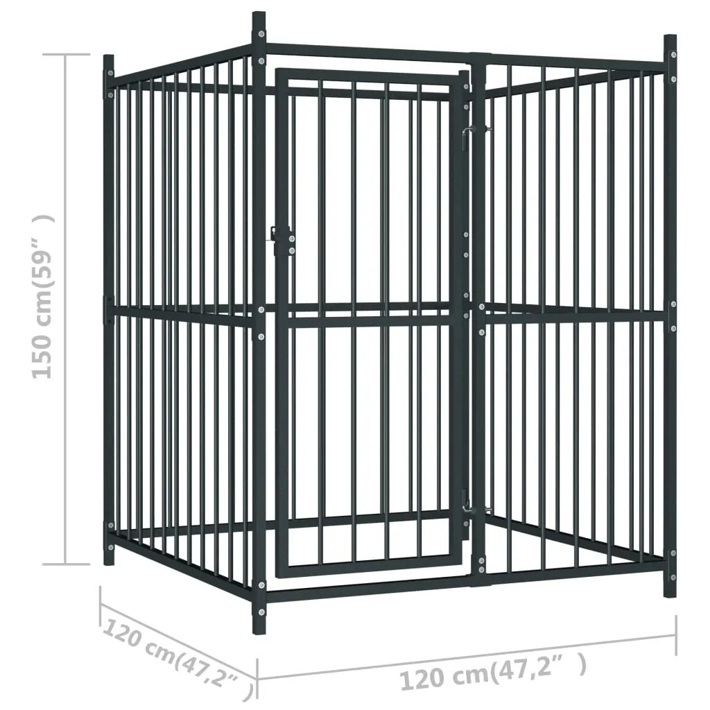 vidaXL Outdoor Dog Kennel with Roof 120x120x150 cm