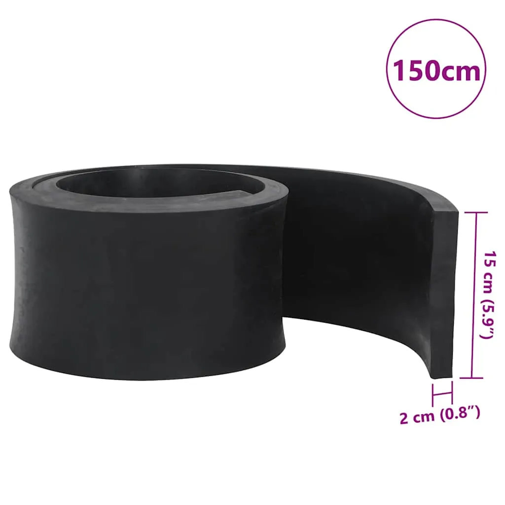 vidaXL Rubber Edge for Snow Plow Black 150x15x2 cm