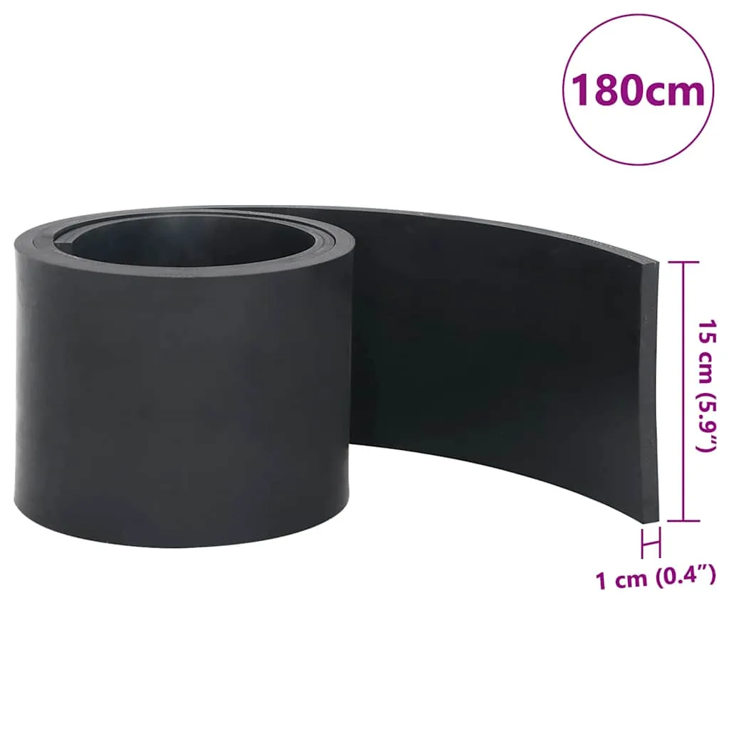 vidaXL Rubber Edge for Snow Plow Black 180x15x1 cm