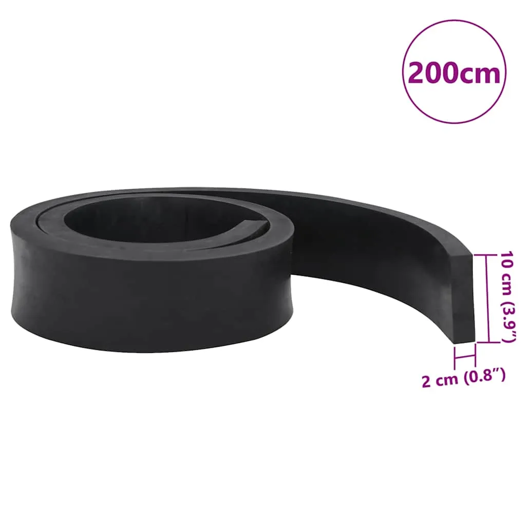 vidaXL Rubber Edge for Snow Plow Black 200x10x2 cm